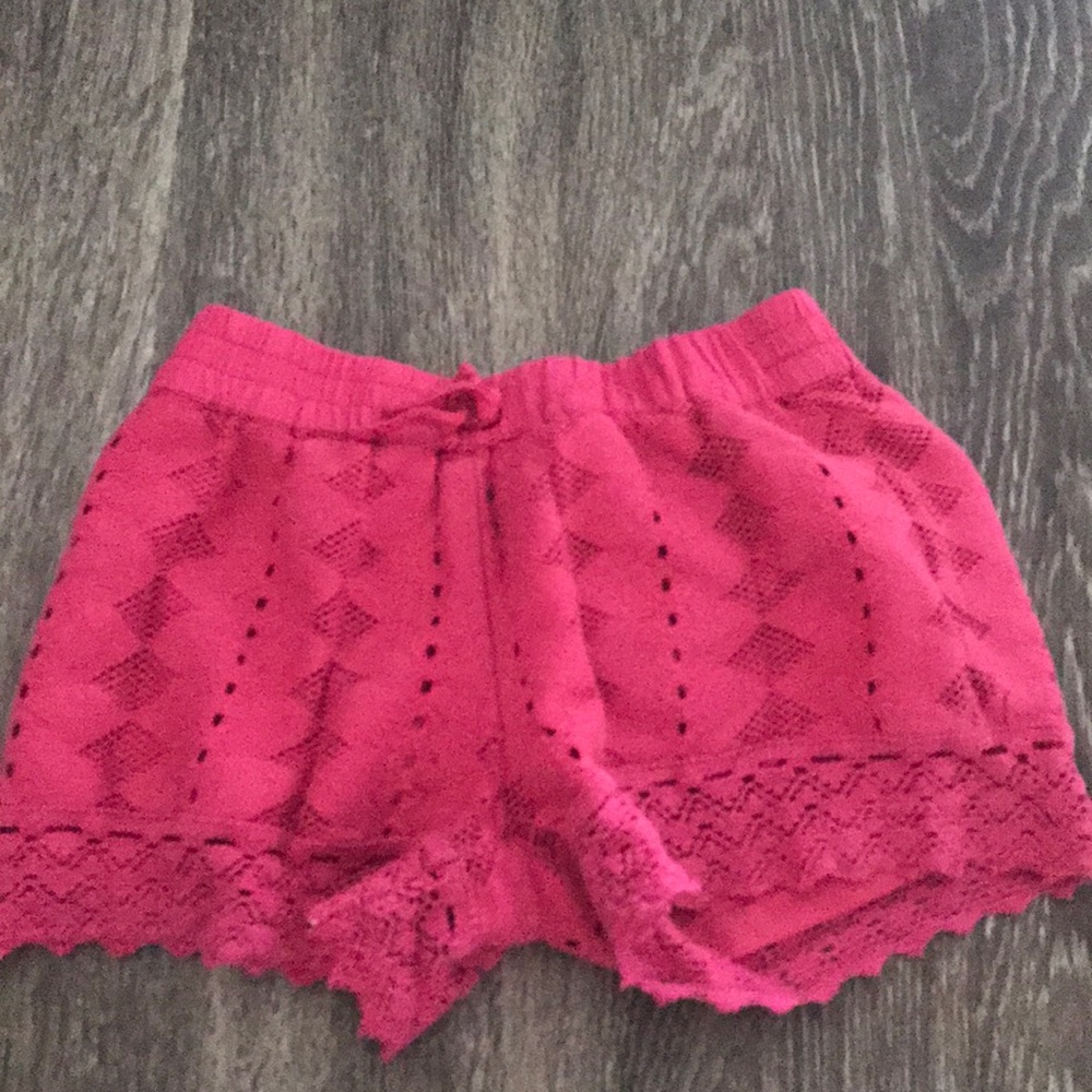 Pink ruffle shorts